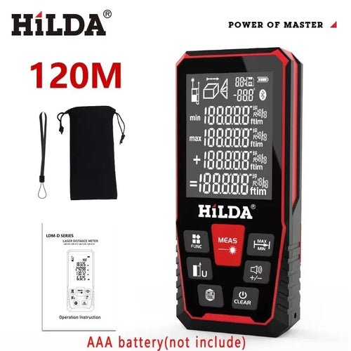 HILDA 50M/100M/120M Laser Rangefinder Distance Meter Laser Tape Range