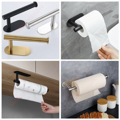 1/2PCS Kitchen Paper Towel Holder Toilet Paper Holder Adhesive Tissue