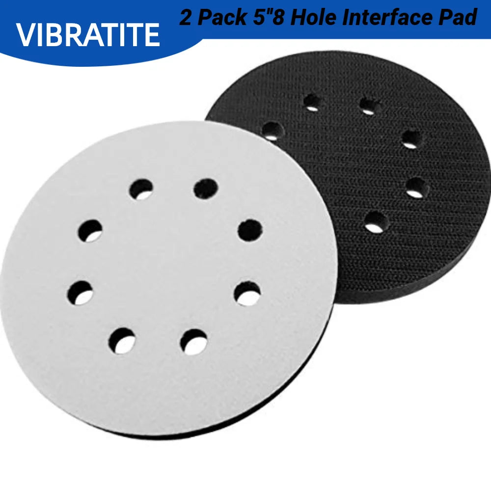 2 Pack  Interface Pad 5 Inch 8 Holes Hook and Loop Soft Sponge Cushion