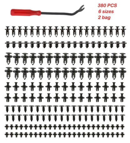 190PCS rivet fasteners, 6 models and sizes, body fixing clip bumper,