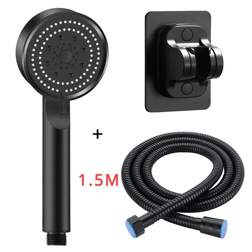 5 Modes Adjustable Rain Drenching Mode Black Bath Shower Head Head