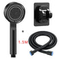 5 Modes Adjustable Rain Drenching Mode Black Bath Shower Head Head