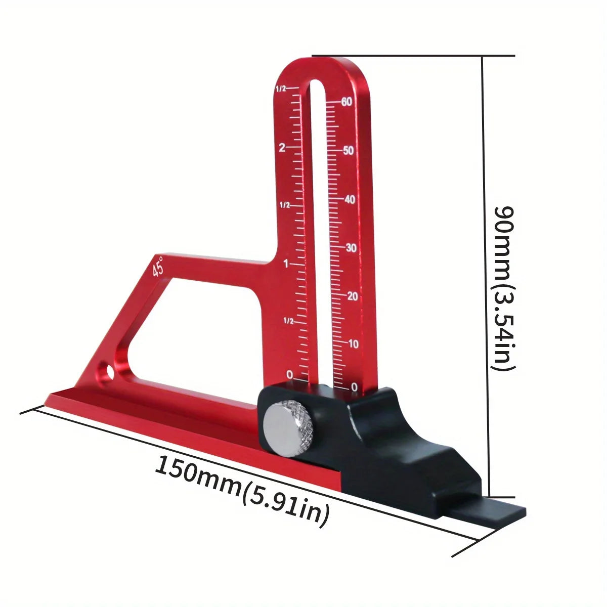 Adjustable Table Saw Depth Gauge 0-60mm with Metric & Inch Scale
