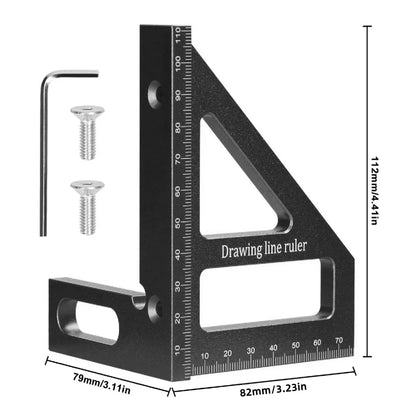 3D Multi-Angle Miter Triangle Ruler,45/90 Degree Aluminum Woodworking