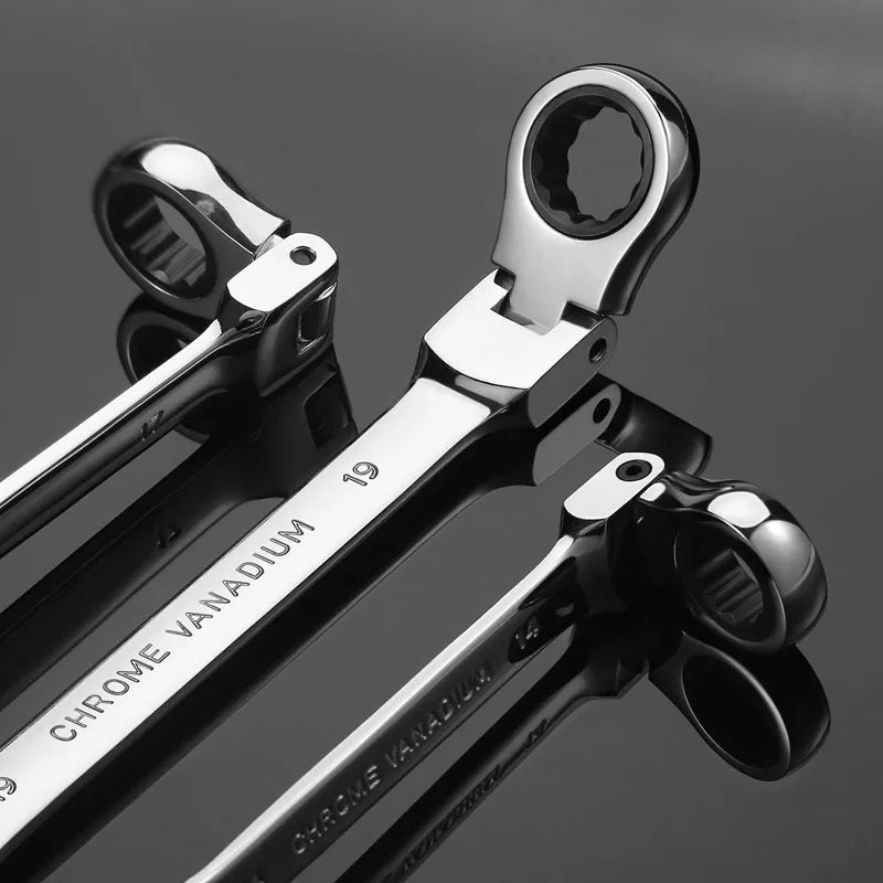 Flex-Head Ratcheting Wrench Set,Combination Ended Spanner Kits