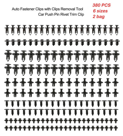 190PCS rivet fasteners, 6 models and sizes, body fixing clip bumper,