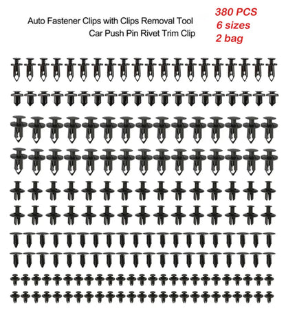 190PCS rivet fasteners, 6 models and sizes, body fixing clip bumper,