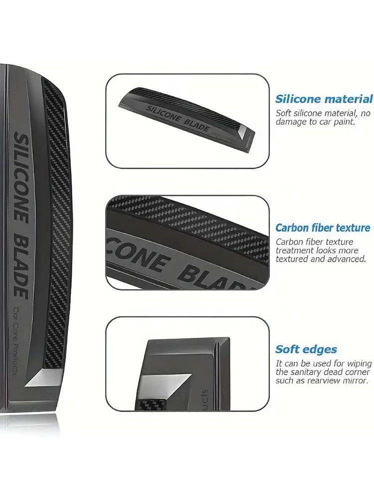 1pc Non-Scratch Wiper, Soft Silicone Handy Squeegee, Car Glass Window