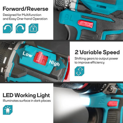 PATUOPRO 10mm Cordless Brushless Electric Drill 2-Speed Metal Chuck