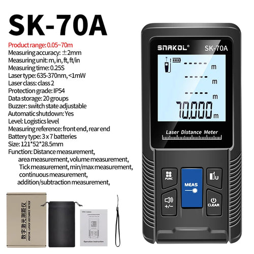 Snakol Laser Distance Meter 40m 50m 70m 100m 120m Rangefinder Digital