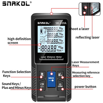 Snakol Laser Distance Meter 40m 50m 70m 100m 120m Rangefinder Digital