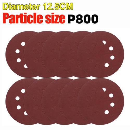 Universal 8 Hole Sanding Discs 125mm Sandpaper for Metal Wood Glass