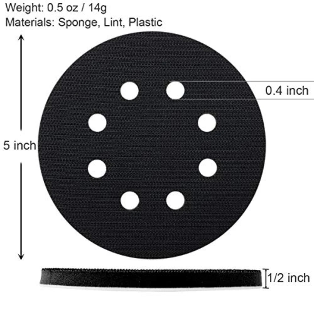 2 Pack  Interface Pad 5 Inch 8 Holes Hook and Loop Soft Sponge Cushion