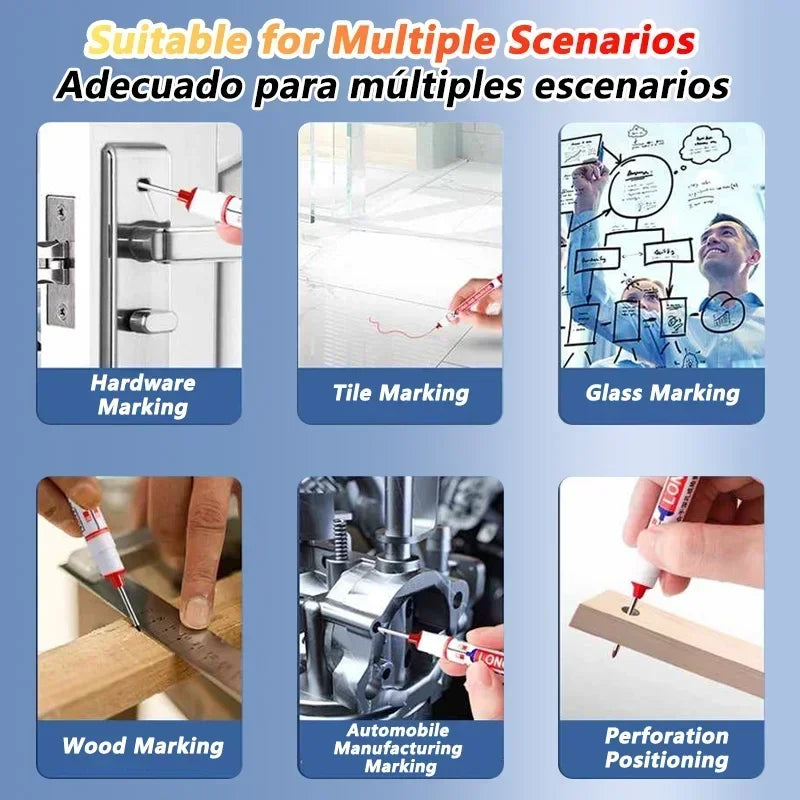 1-40PCS 20mm Deep Hole Long Nib Head Markers For Metal Perforating Pen