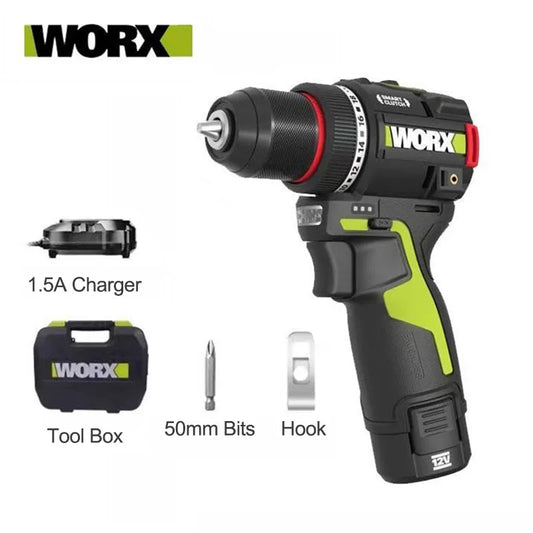 WORX WU135 Cordless Electric Drill 12V 50Nm 1800rpm Brushless Motor