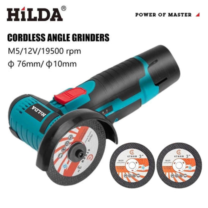 HiLDA 12V/3 Inch Lithium Electric Angle Grinder Mini Small Household