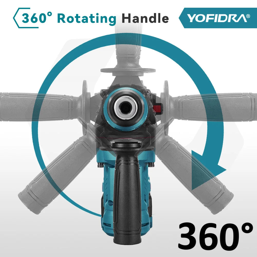 YOFIDRA 26MM 2200W Brushless Electric Hammer Impact Drill Cordless