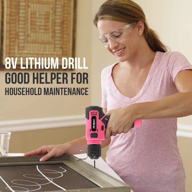 Hi-Spec 133PC Power Tool Combo Kits with 8V Cordless Drill,Home