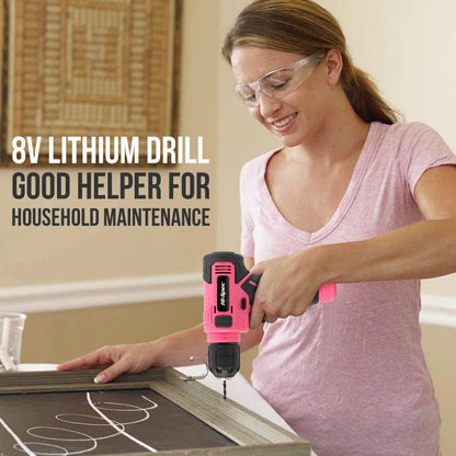 Hi-Spec 133PC Power Tool Combo Kits with 8V Cordless Drill,Home