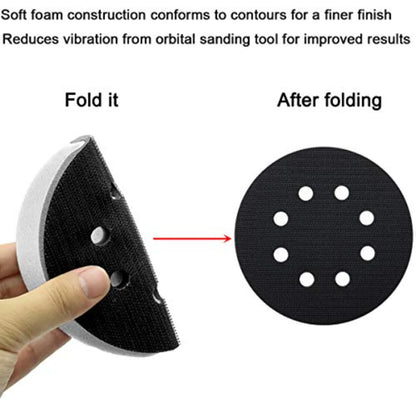 2 Pack  Interface Pad 5 Inch 8 Holes Hook and Loop Soft Sponge Cushion