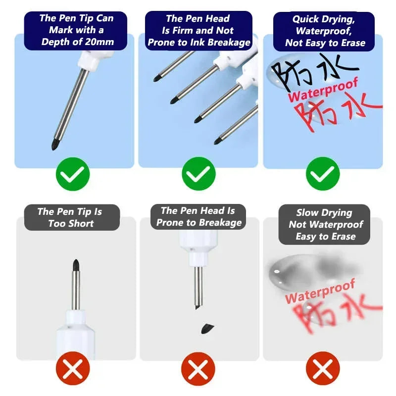 1-40PCS 20mm Deep Hole Long Nib Head Markers For Metal Perforating Pen