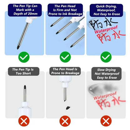 1-40PCS 20mm Deep Hole Long Nib Head Markers For Metal Perforating Pen