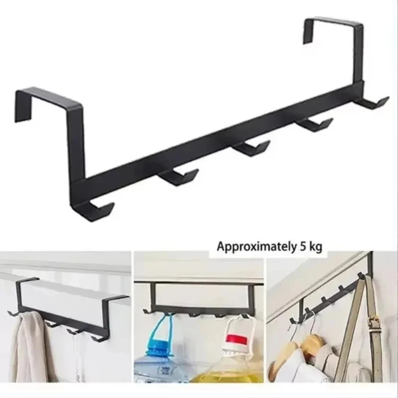 1 Piece Of Household Space Saving  Five Hook Door Hanger Hook  Easy To