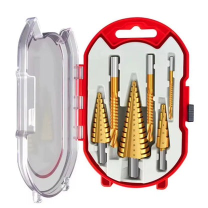 Titanium Step Drill Bit Set Saw 6pcs 4-12 4-20 4-32mm 3-8 mm for