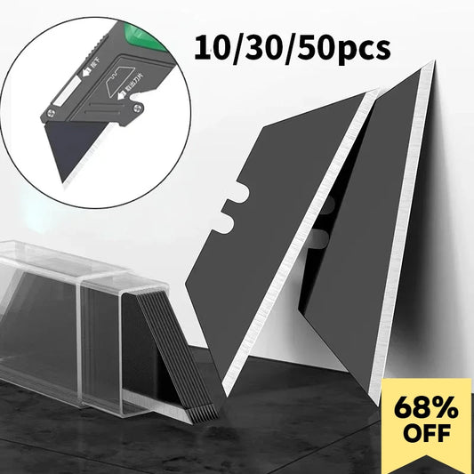 10/30/50Pcs Trapezoid Utility Knife Blades Set Steel Material DIY Art