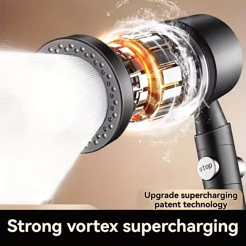 New High Pressure Water Saving Filter Shower Head 5 Modes Handheld