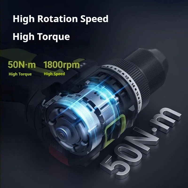 WORX WU135 Cordless Electric Drill 12V 50Nm 1800rpm Brushless Motor