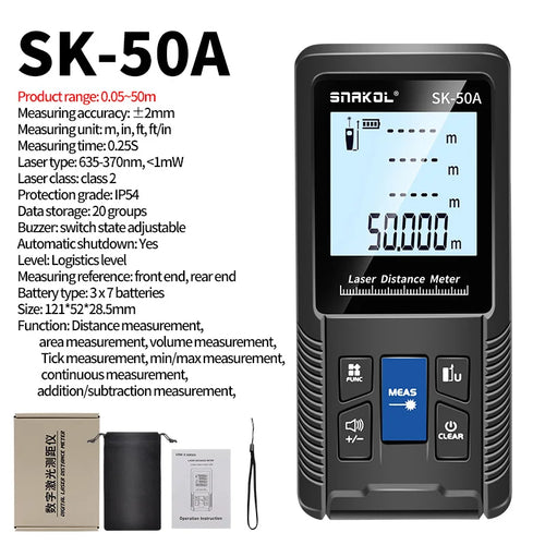 Snakol Laser Distance Meter 40m 50m 70m 100m 120m Rangefinder Digital