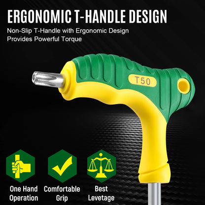 WOZOBUY Allen Wrench Set T-Handle Hex Key Kit Hexagon Screwdriver