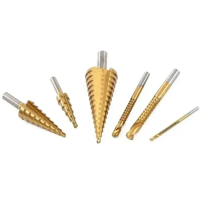 Titanium Step Drill Bit Set Saw 6pcs 4-12 4-20 4-32mm 3-8 mm for