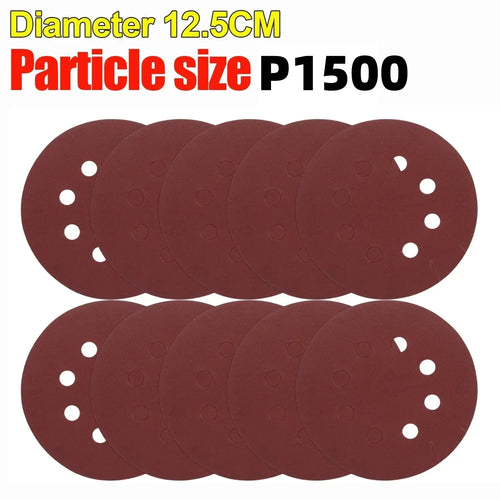 Universal 8 Hole Sanding Discs 125mm Sandpaper for Metal Wood Glass