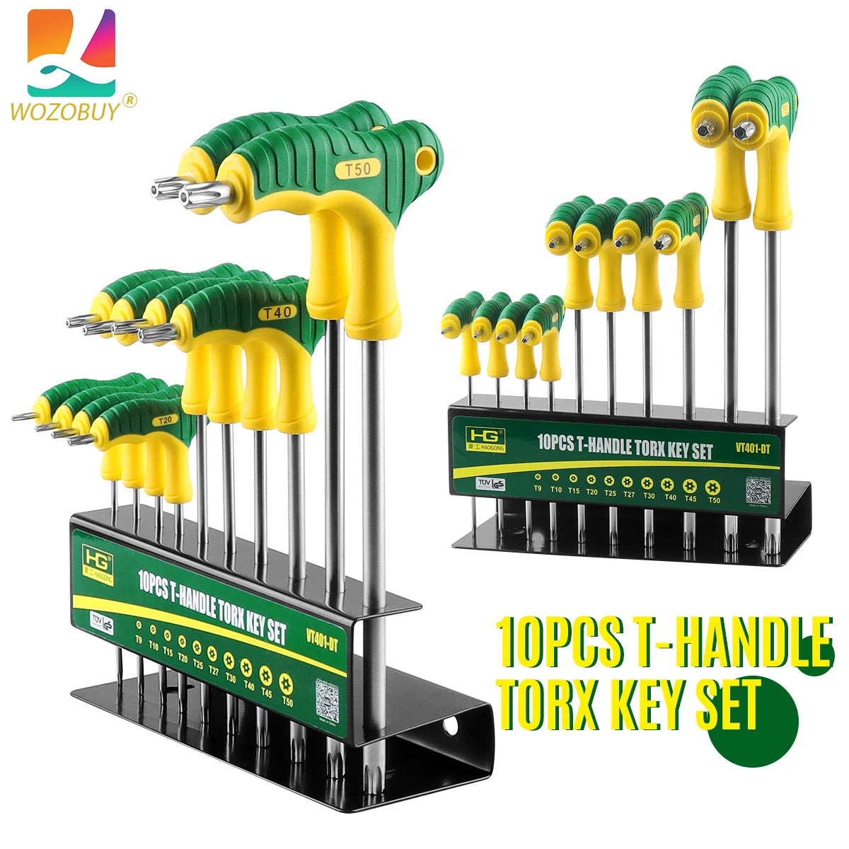 WOZOBUY Allen Wrench Set T-Handle Hex Key Kit Hexagon Screwdriver