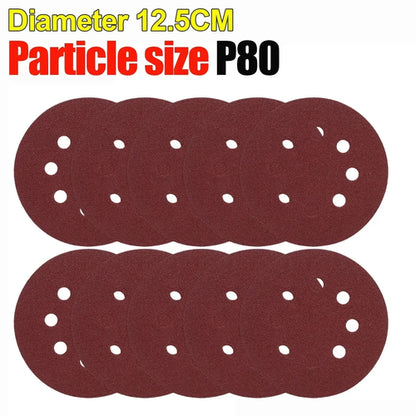 Universal 8 Hole Sanding Discs 125mm Sandpaper for Metal Wood Glass