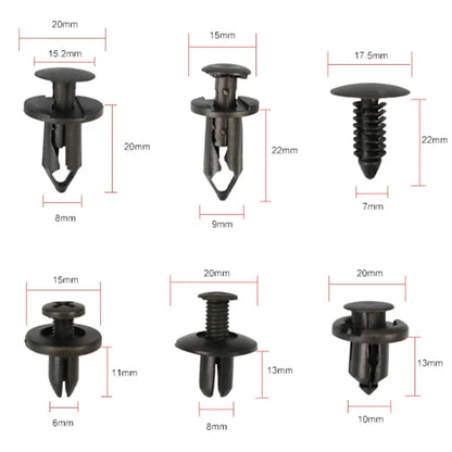 190PCS rivet fasteners, 6 models and sizes, body fixing clip bumper,