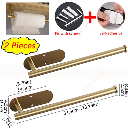 1/2PCS Kitchen Paper Towel Holder Toilet Paper Holder Adhesive Tissue