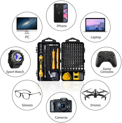 Computer Repair Kit 115 in 1 Magnetic Laptop Screwdriver Kit