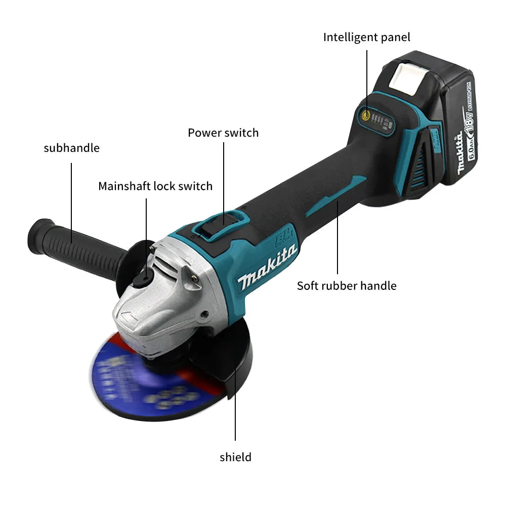 Makita Brushless Electric Angle Grinder Rechargeable Cutting Machine