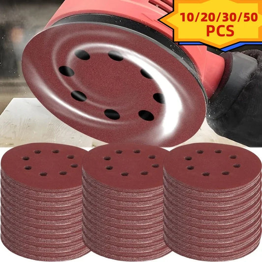 Universal 8 Hole Sanding Discs 125mm Sandpaper for Metal Wood Glass
