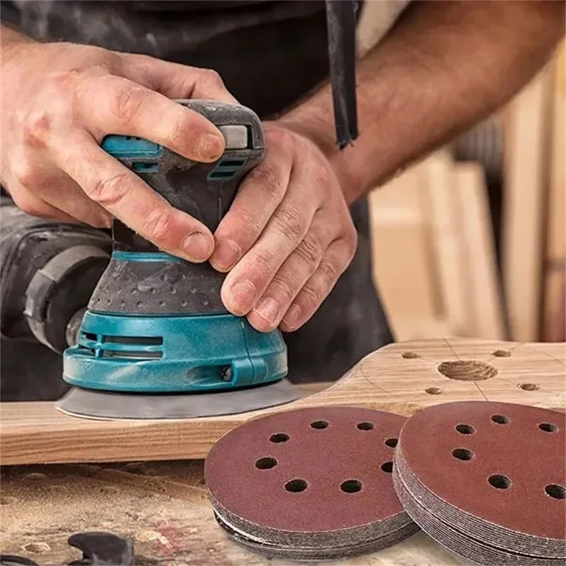 Universal 8 Hole Sanding Discs 125mm Sandpaper for Metal Wood Glass