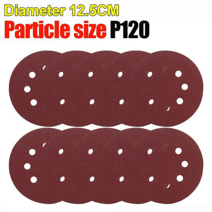 Universal 8 Hole Sanding Discs 125mm Sandpaper for Metal Wood Glass