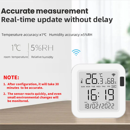 Tuya Temperature and Humidity Smart Sensor With Backlight for Smart